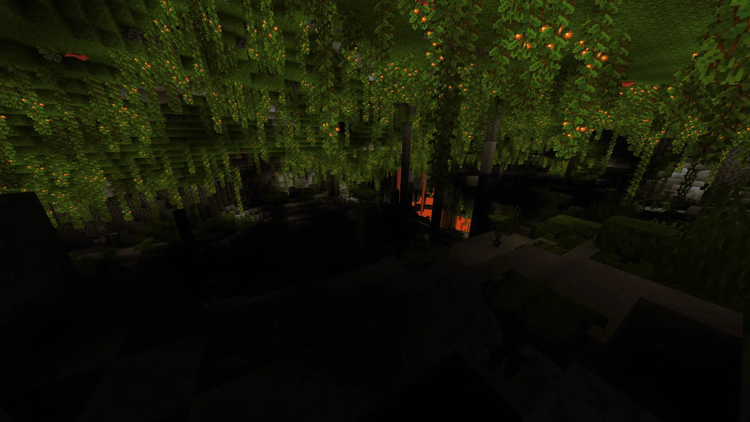 Круглый мир: освещенная пещера с шейдером.