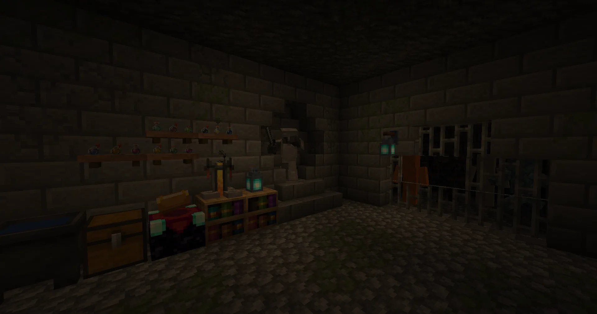 Статуи в подземелье из мода PolyDecorations.