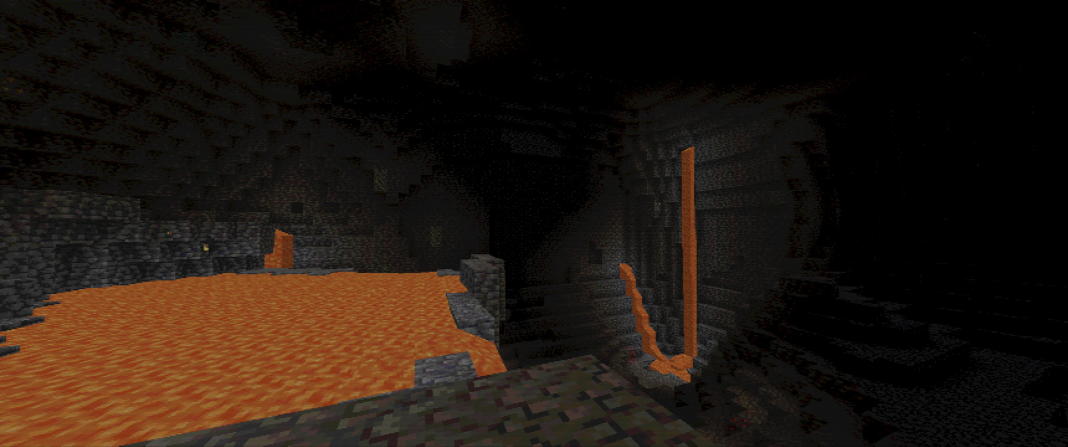 PSX Shader, пещера с лавой.