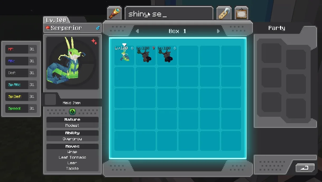 Интерфейс поиска улучшений для мода MoreCobblemonTweaks на ПК.