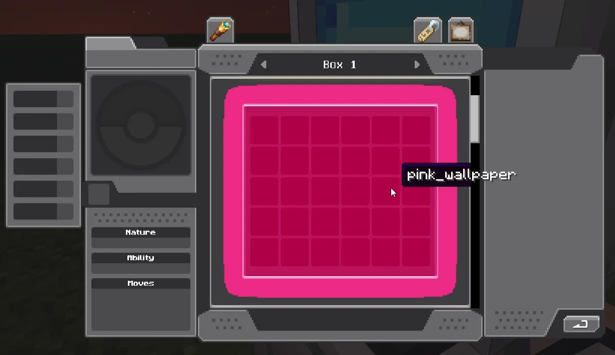 Интерфейс выбора обоев для ПК в моде MoreCobblemonTweaks.