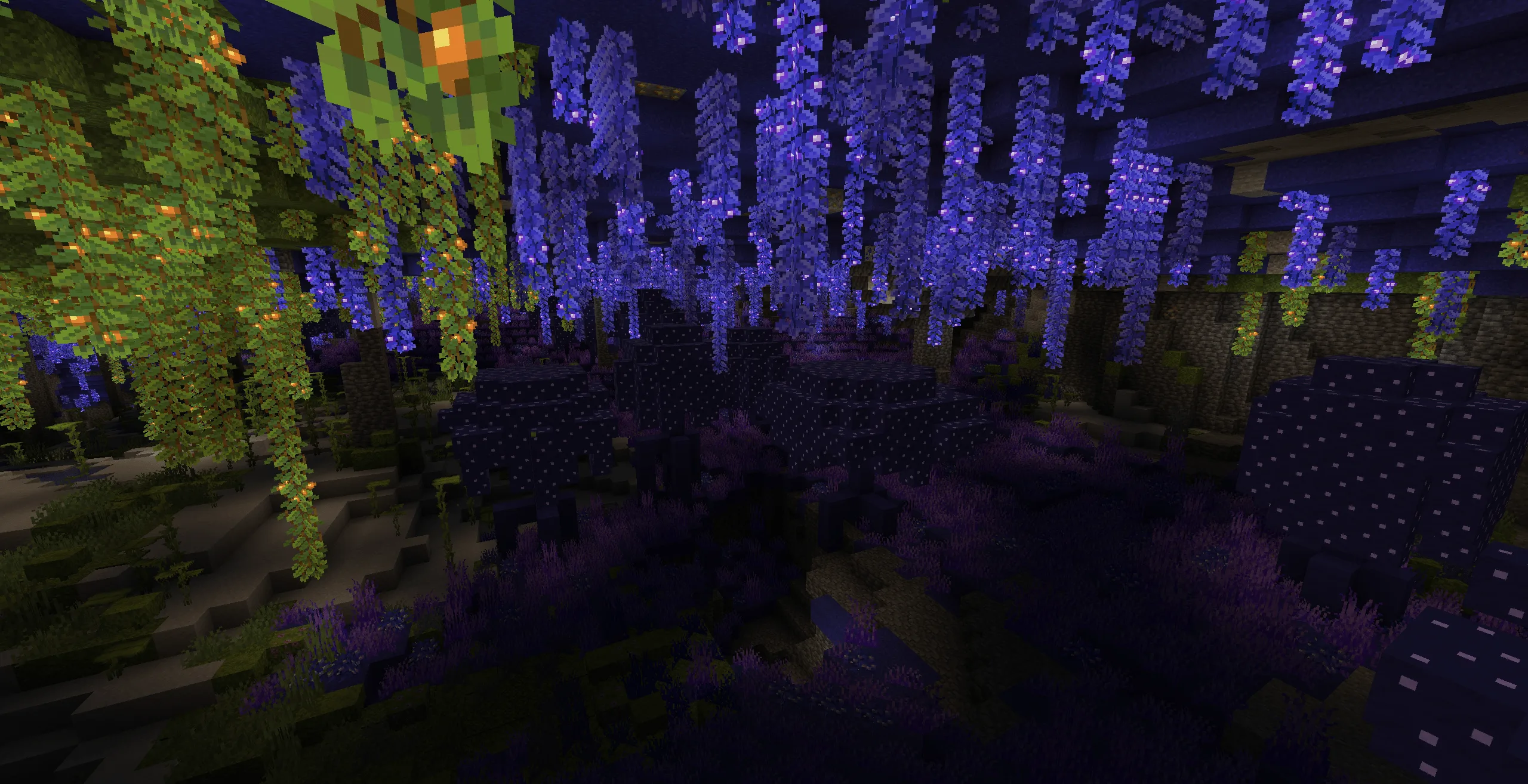 Биом светящихся грибов из мода Mushrooms and Caverns