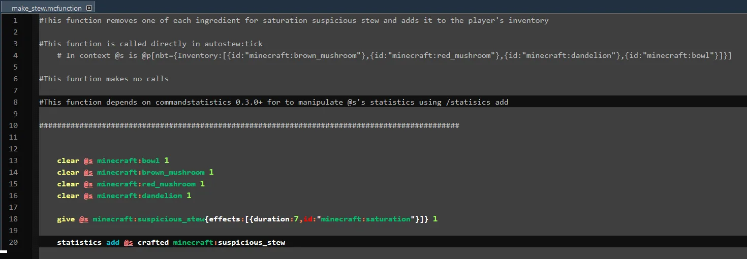 Код датапака для автоматического создания подозрительного рагу