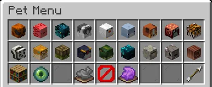 Первая страница меню питомцев мода Better Pets