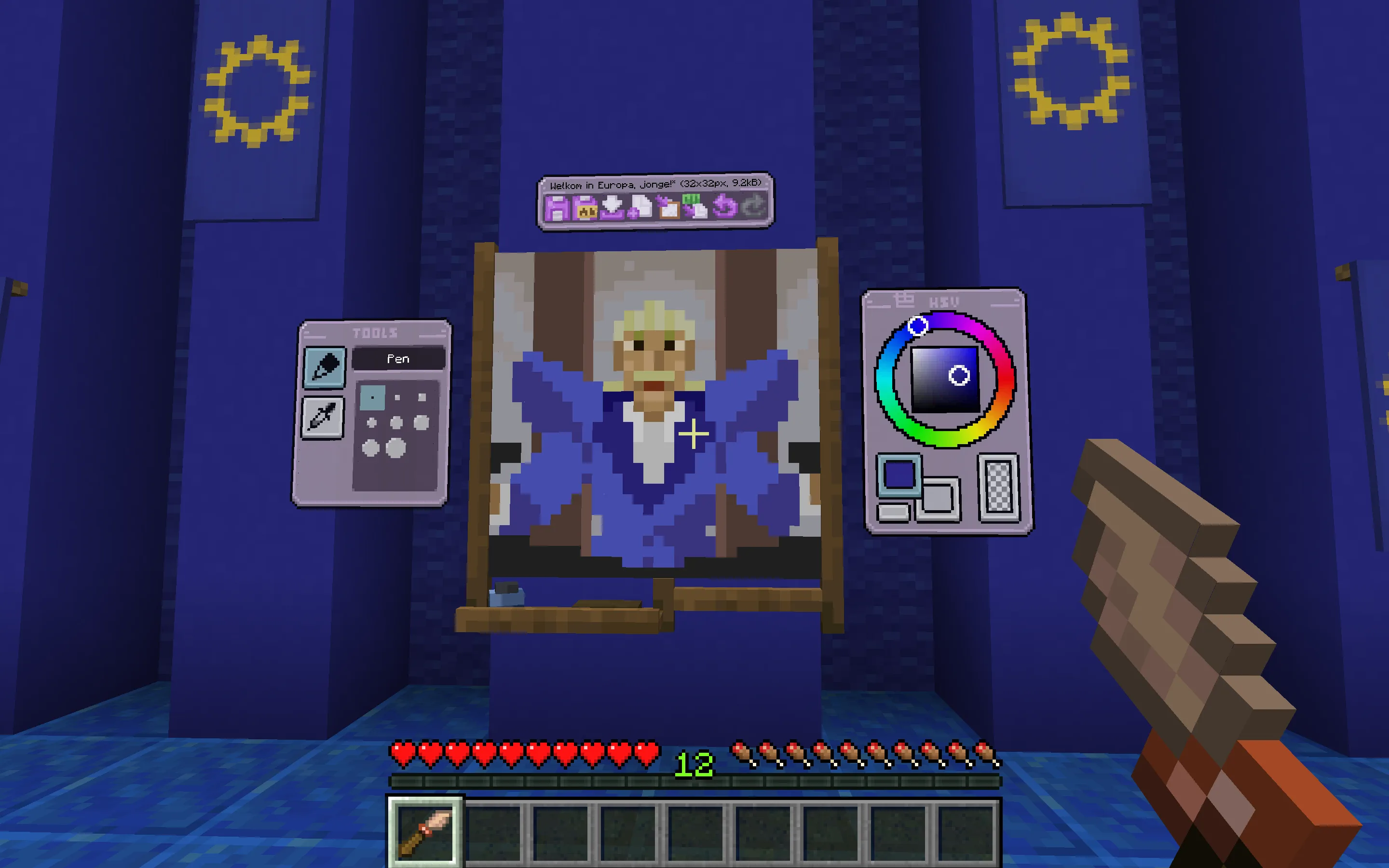 Картина в стиле Minecraft с европейским пейзажем, основанная на грустной истории.