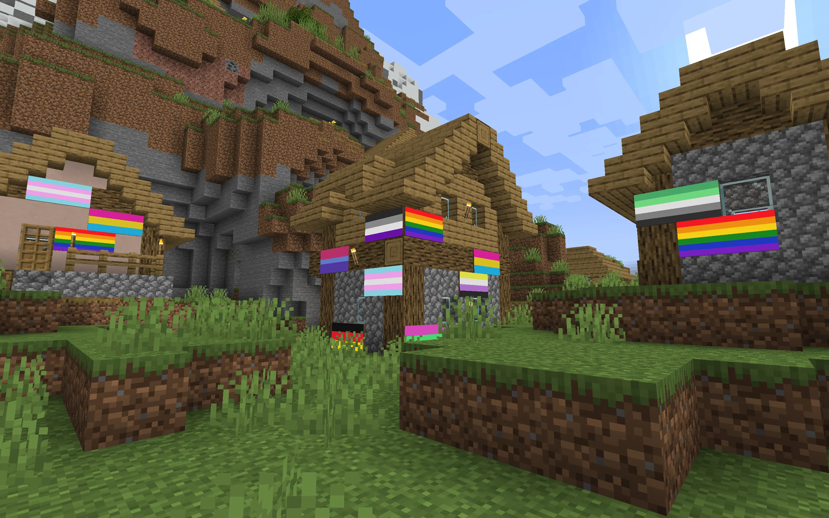 Картины в стиле ЛГБТ-символики в Minecraft.