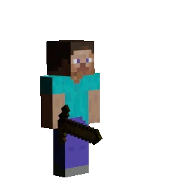 Персонаж в Minecraft выполняет удар по земле одной рукой с использованием мода Better Combat.