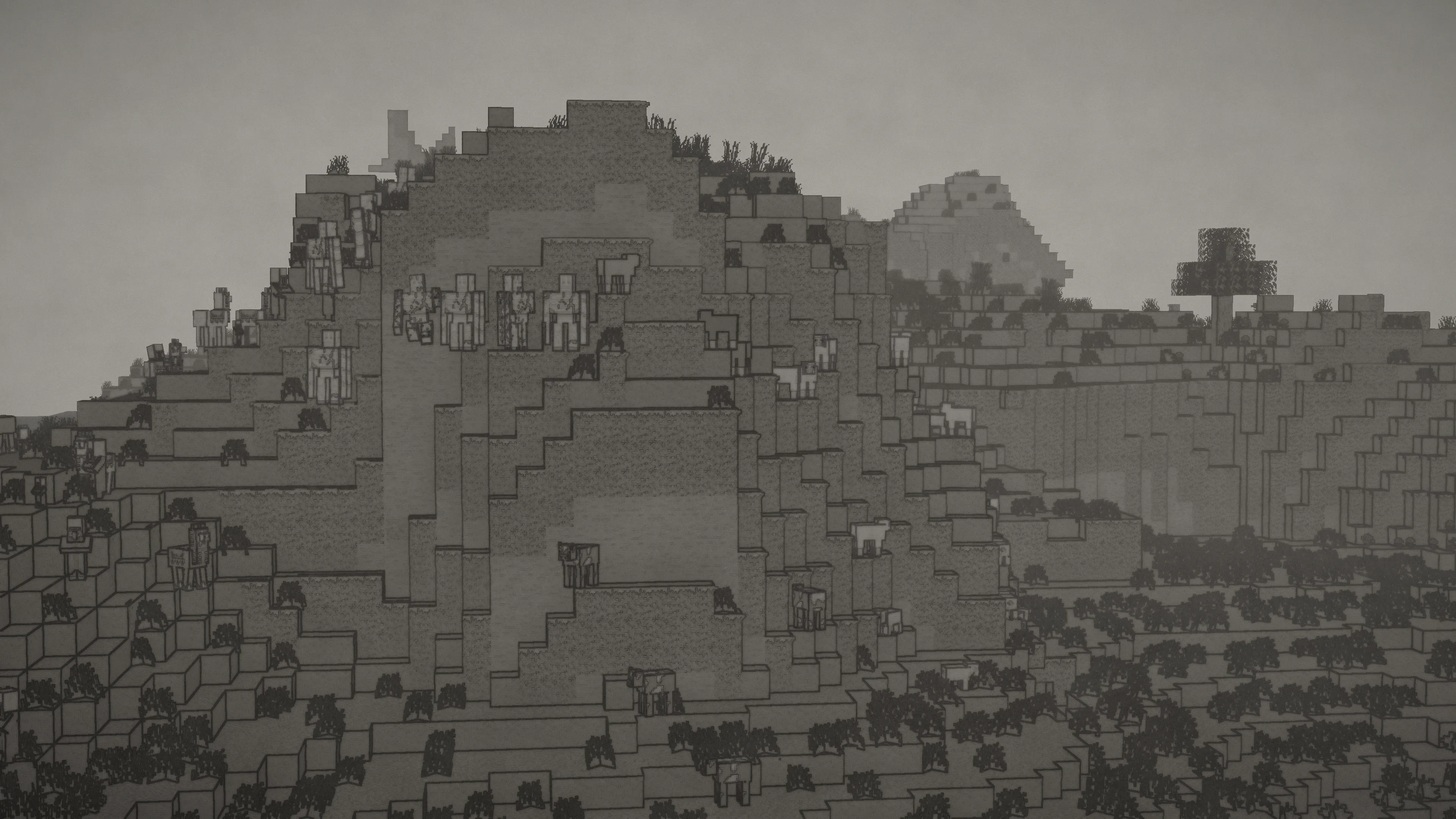 Шейдер-пак ink-wash для Minecraft, стилизующий графику под традиционную китайскую живопись тушью.