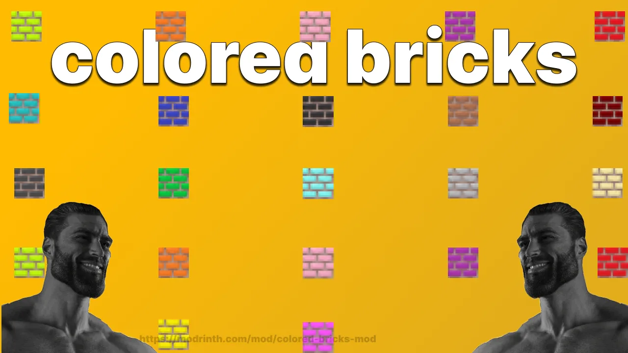 Блоки цветных кирпичей из мода Colored Bricks