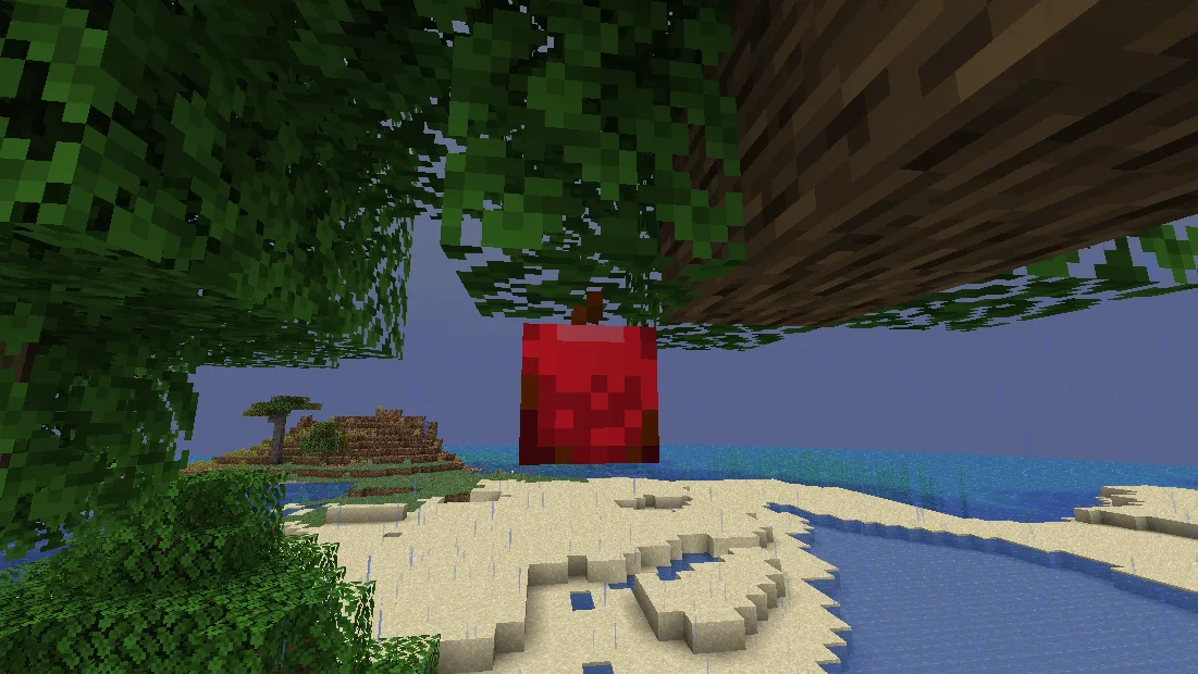 Ресурс-пак Visual Hanging Apples: яблоки, висящие на листве деревьев.