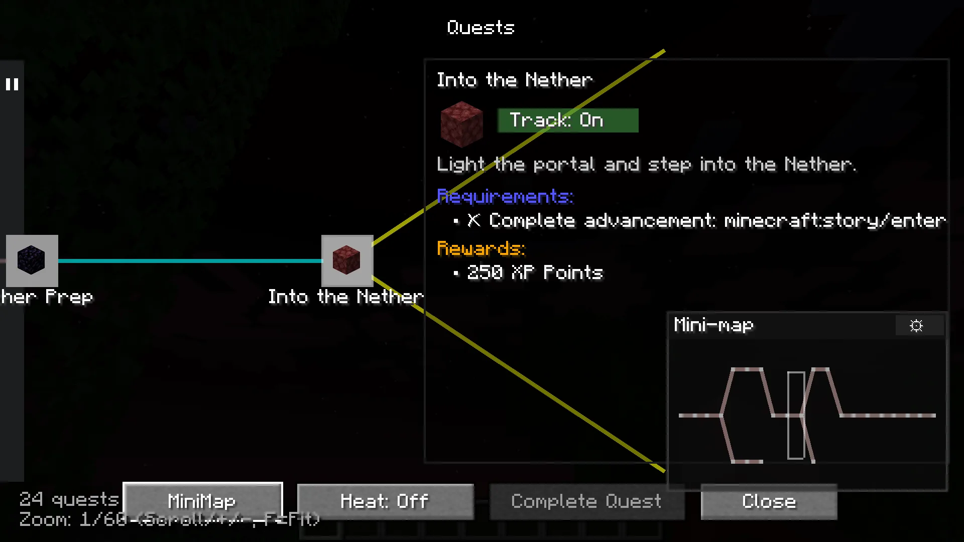 Интерфейс мода Questify