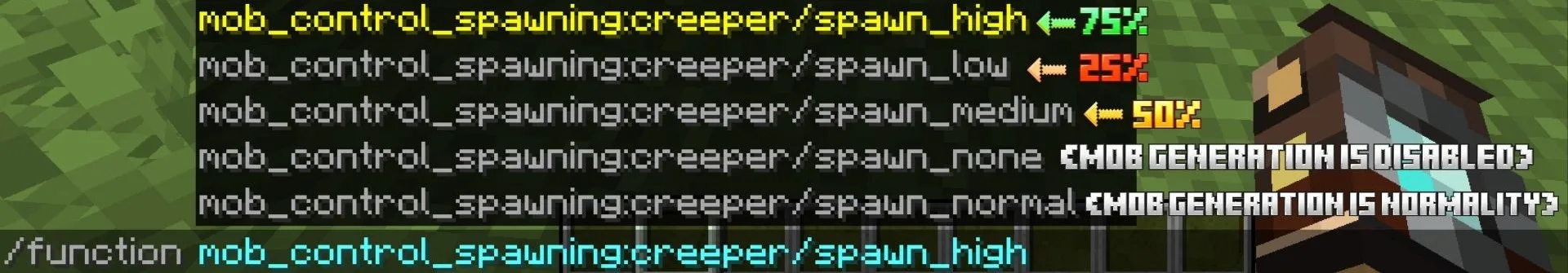 Функции и команды мода Mob Controller Salmon Spawning