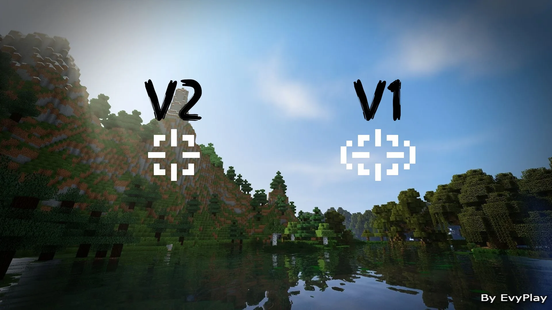 Вид перекрестия прицела в интерфейсе мода Improved Hotbar.