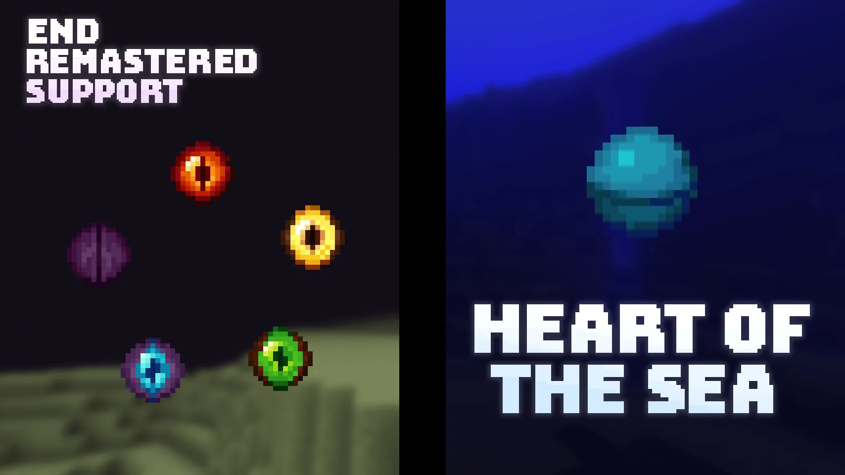 Анимированные текстуры моргающих глаз Эндера с поддержкой Heart of the Sea и End Remastered.