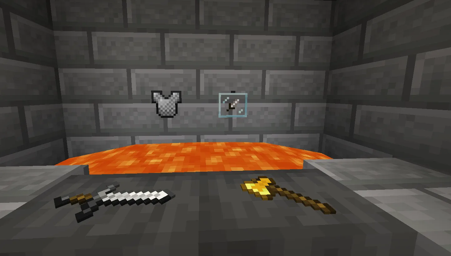 Скриншот мода Glass Item Frames с изображением кузнеца.