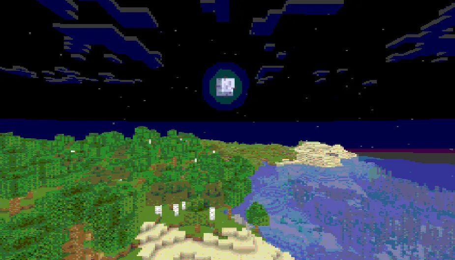 Красивая луна в Minecraft.