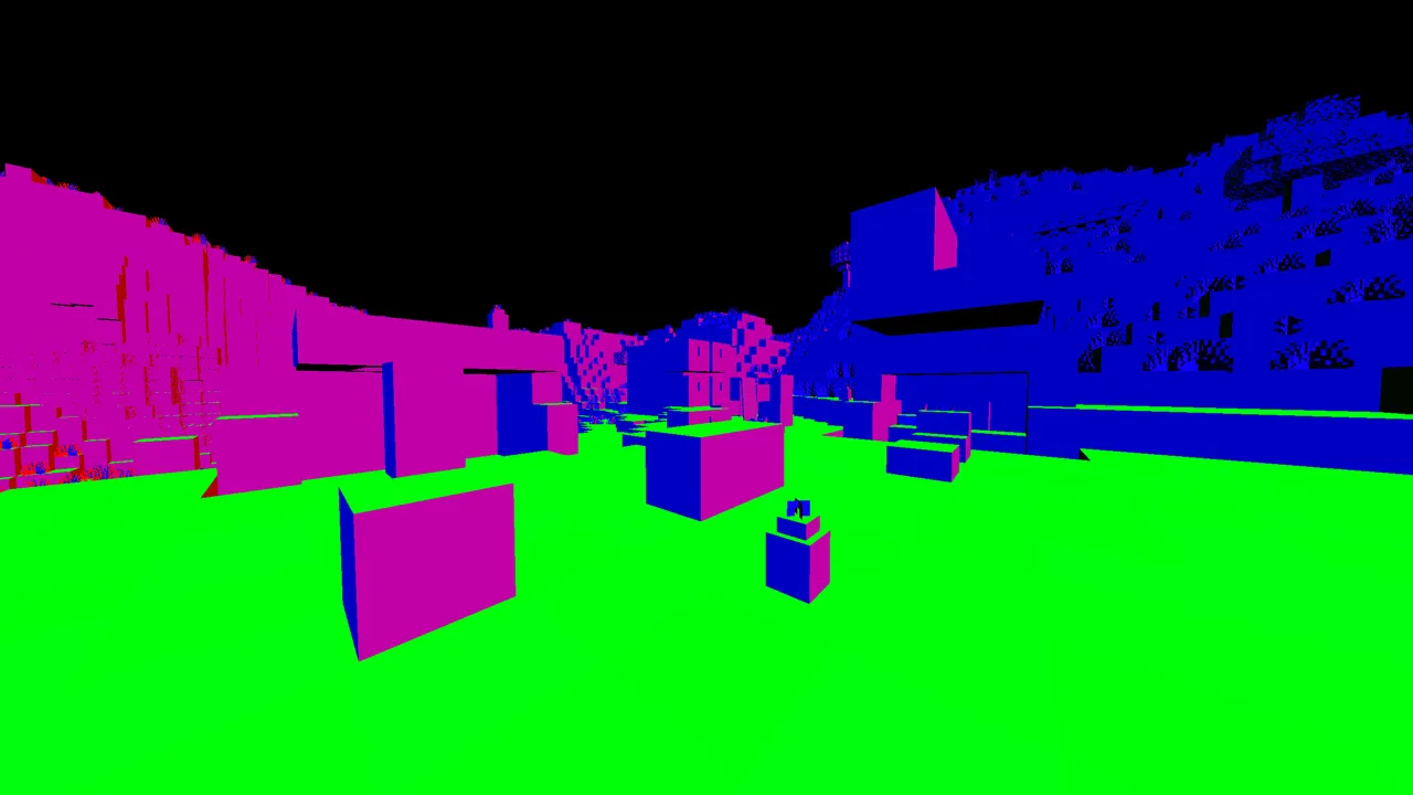 Обычное представление отладки в Minecraft.