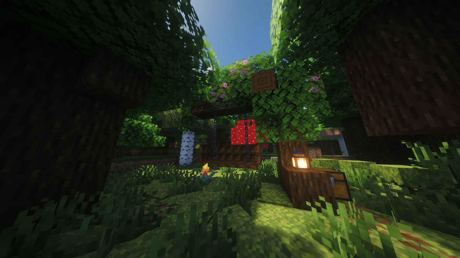 Качели из темного дерева в моде Structures