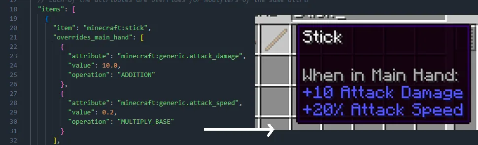 Файл конфигурации плагина Custom Item Attributes.