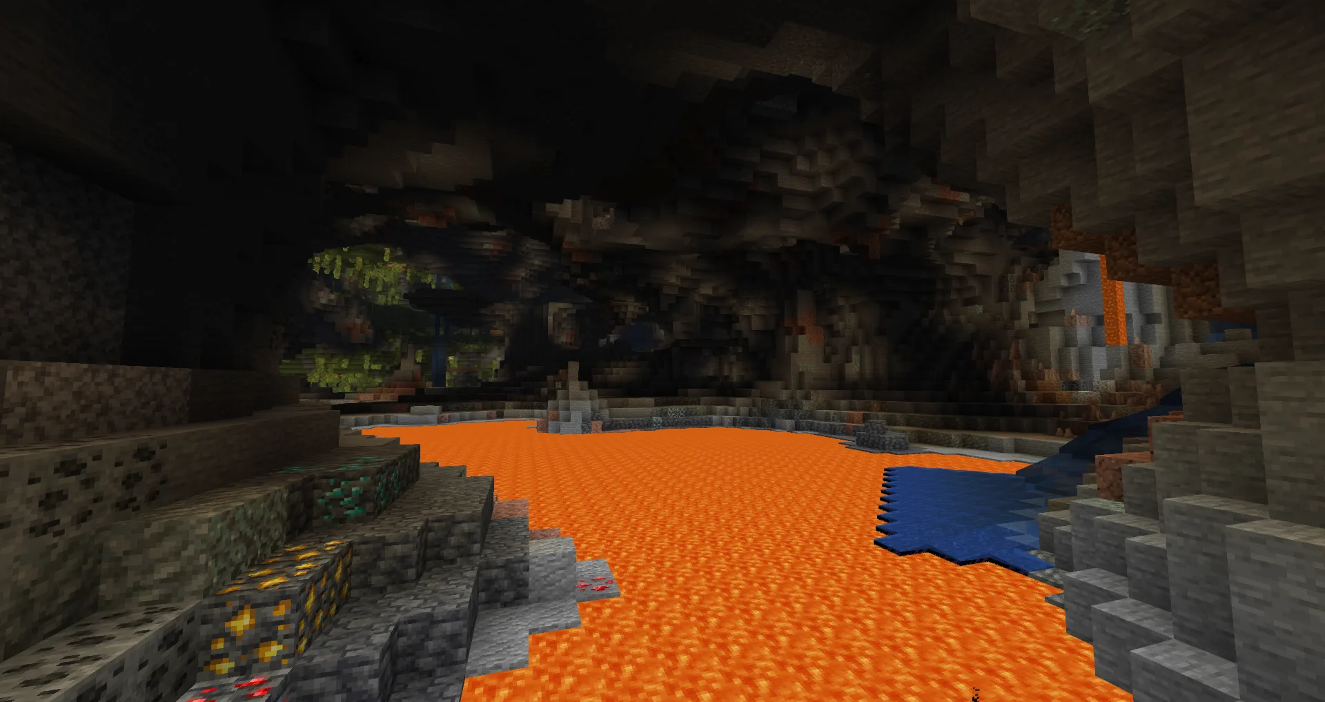 Скриншот обновления Caves and Cliffs в Minecraft 1.16.5.