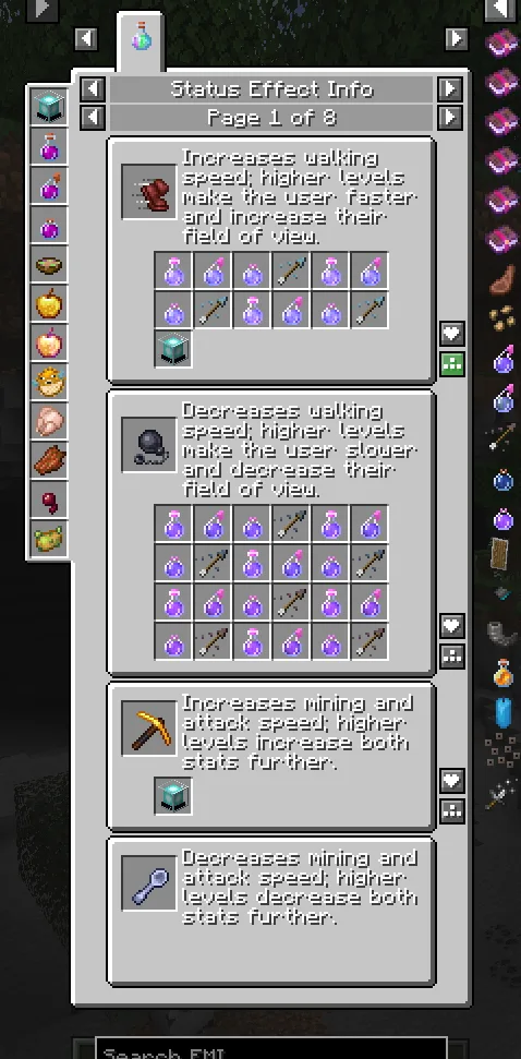 Интерфейс модификации EMIffect с отображением активных эффектов.