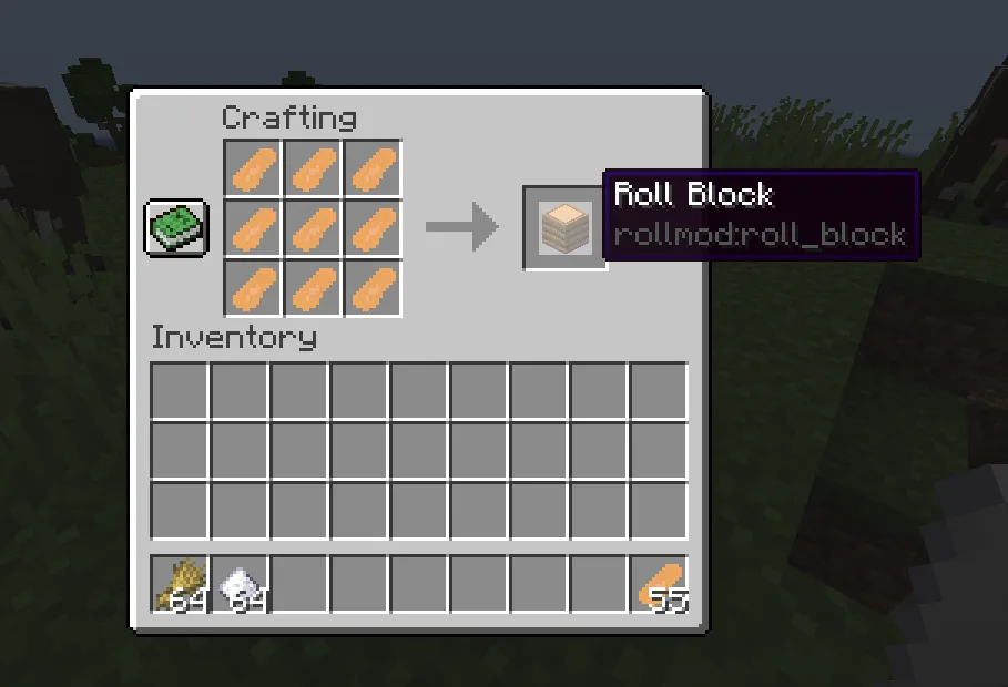 Крафт блока Roll Block в моде Roll Mod