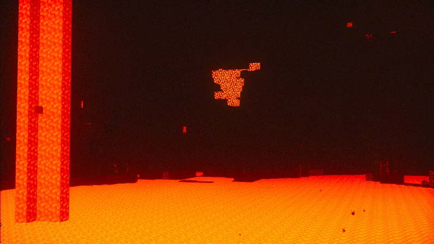 Ад в Minecraft с использованием средневековых шейдеров.