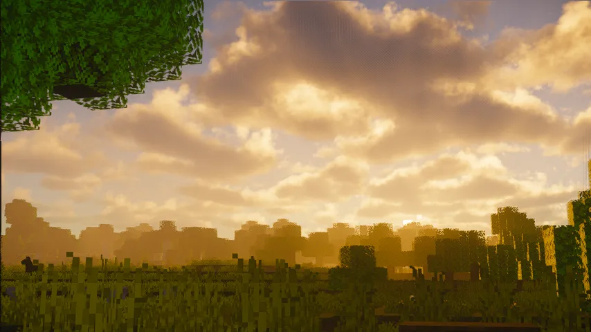 Средневековый шейдер в мире Minecraft.