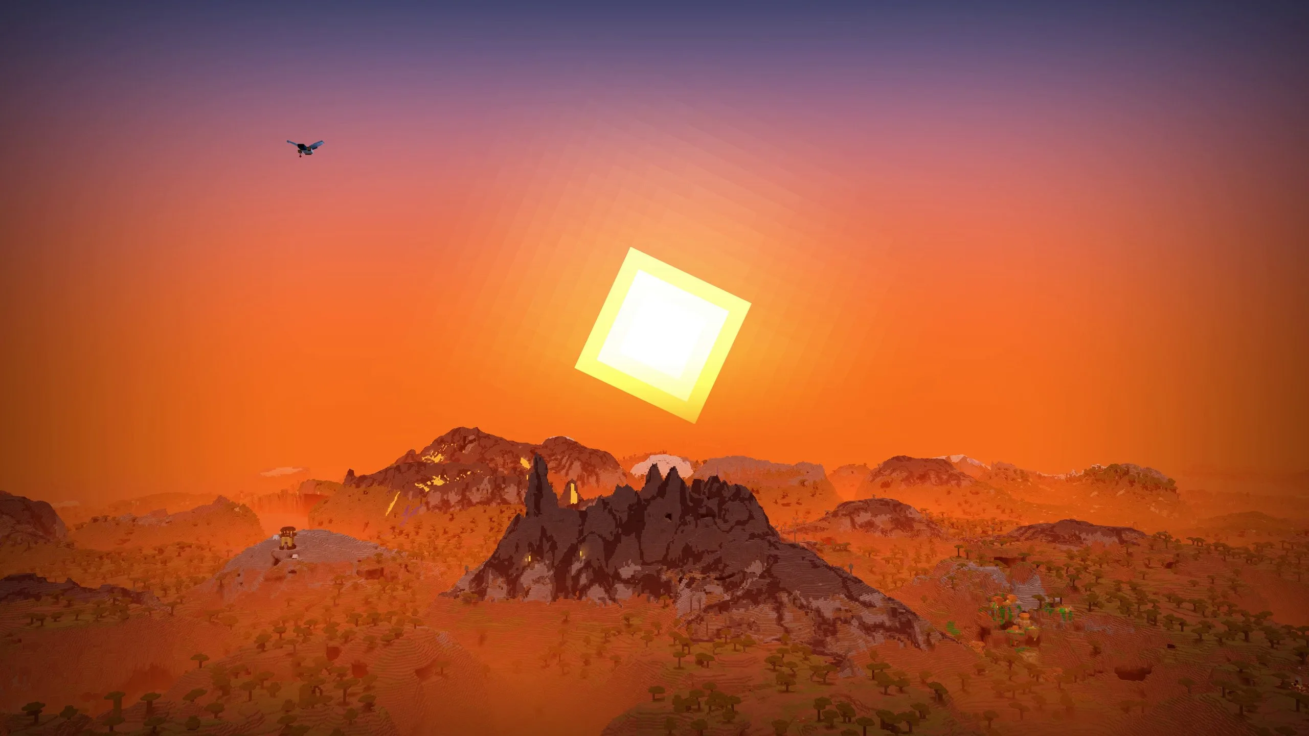 Stracciatella Shaders: рассвет с дальними горизонтами.