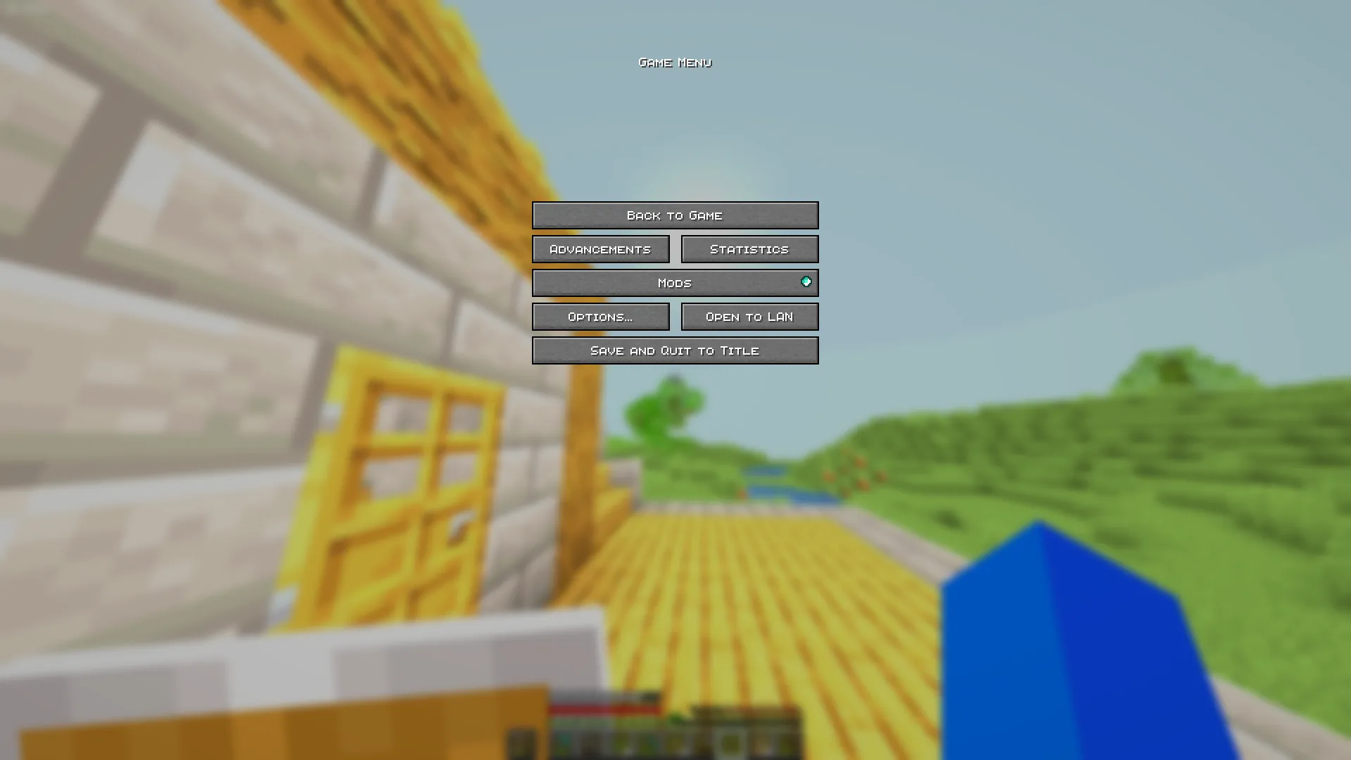 Шейдеры для Minecraft: вид на игровое меню с визуальными эффектами.