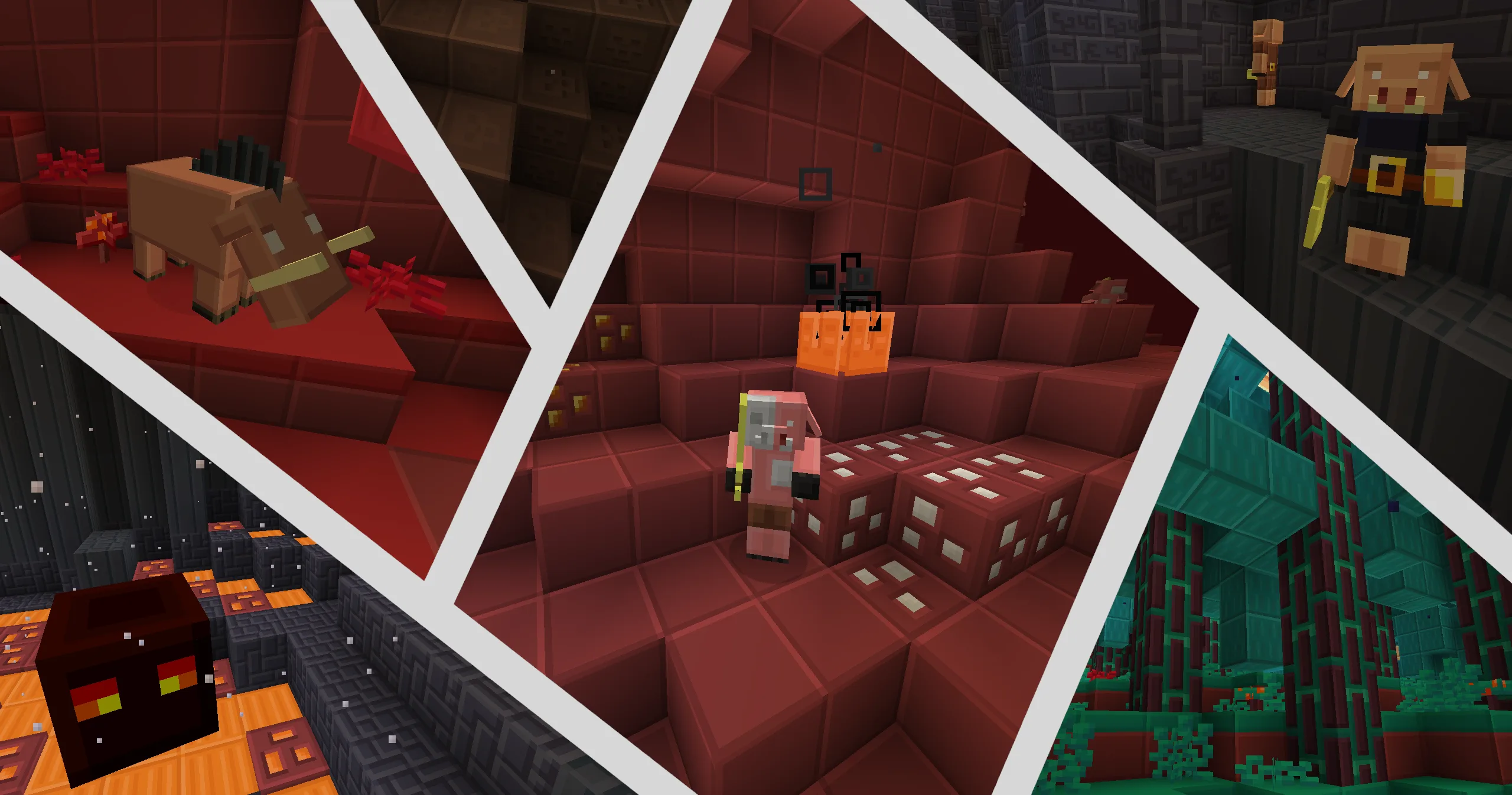 Пиксель-арт в стиле Nether из Minecraft.