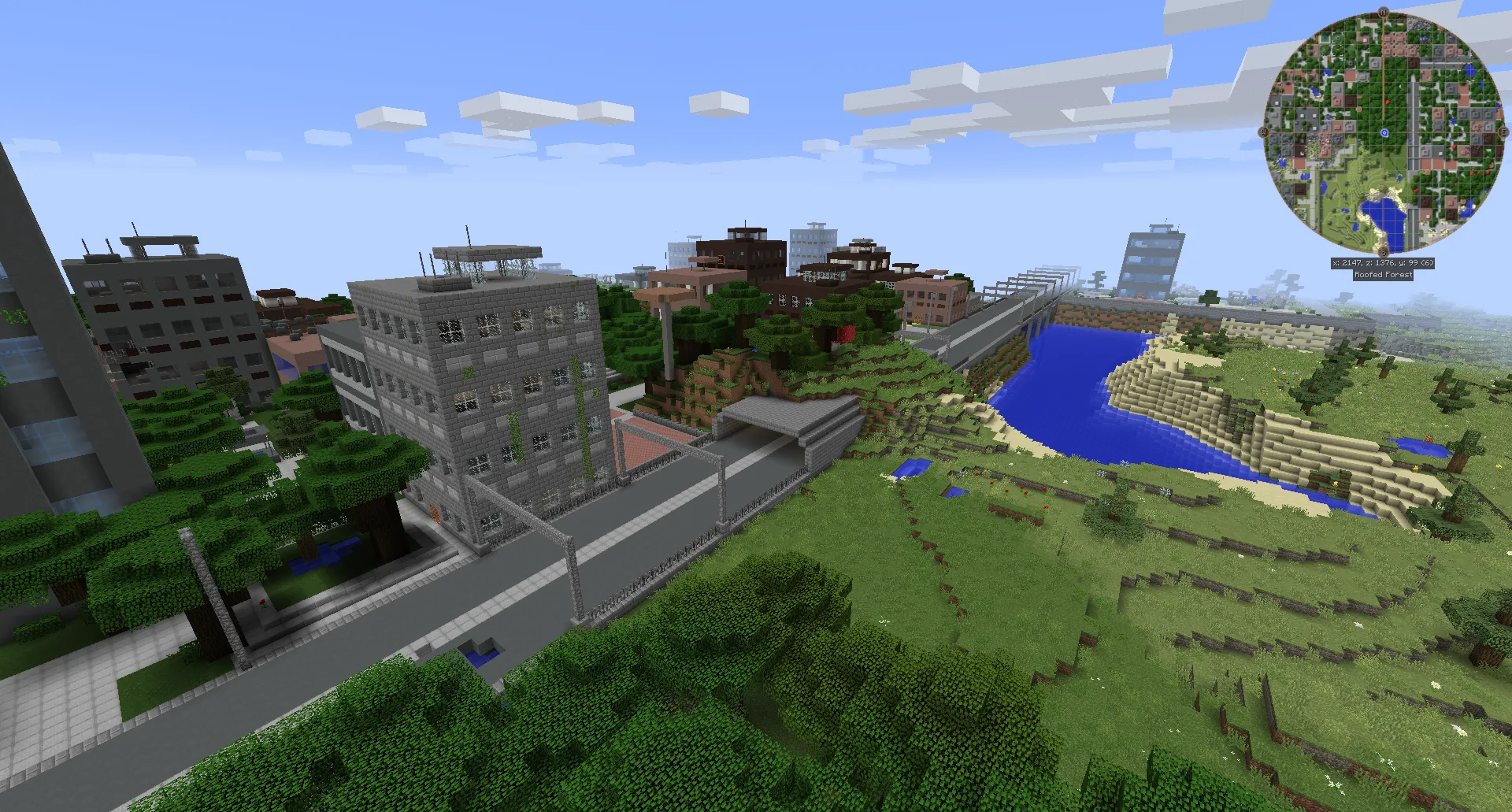 Заброшенная многоуровневая автомагистраль в разрушенном городе.