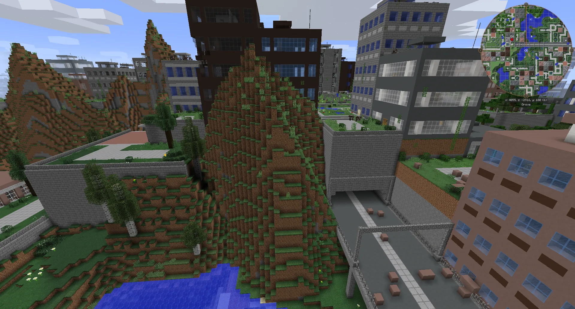 Вид на заброшенные городские постройки в проекте The Lost Cities.