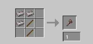 Рецепт крафта глючного топора в моде Glitched Tools