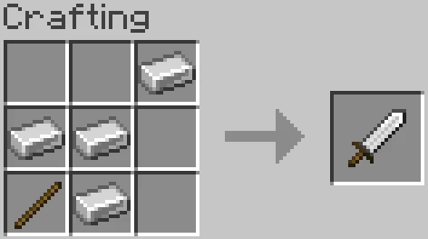 Рецепт крафта двуручного меча из мода Weapons Expanded.