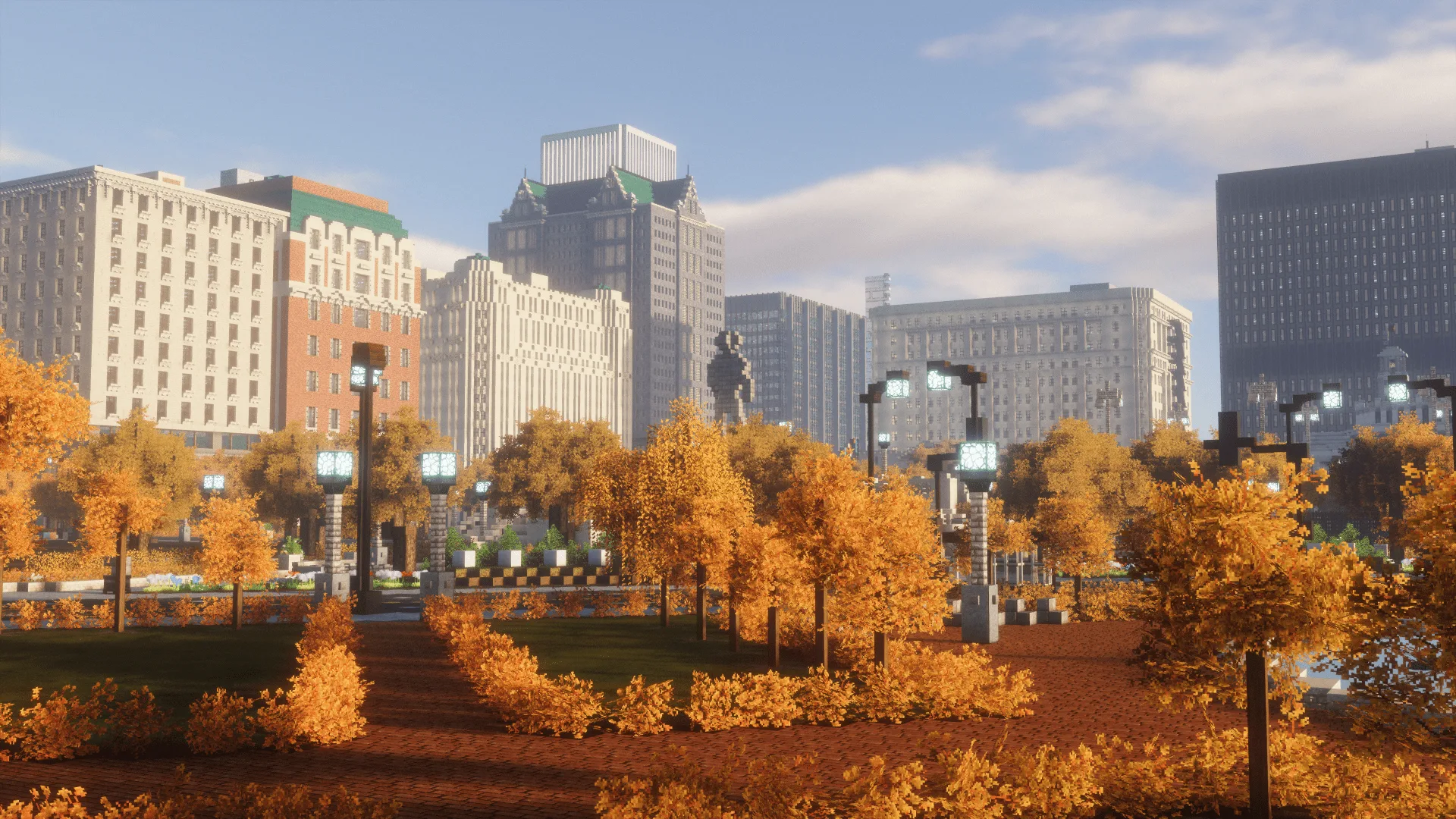 Город, освещенный шейдерами Forget-Me-Not.