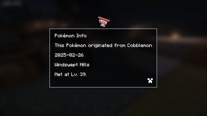 Логотип дополнения Cobblemon Extra Data с изображением покемона.