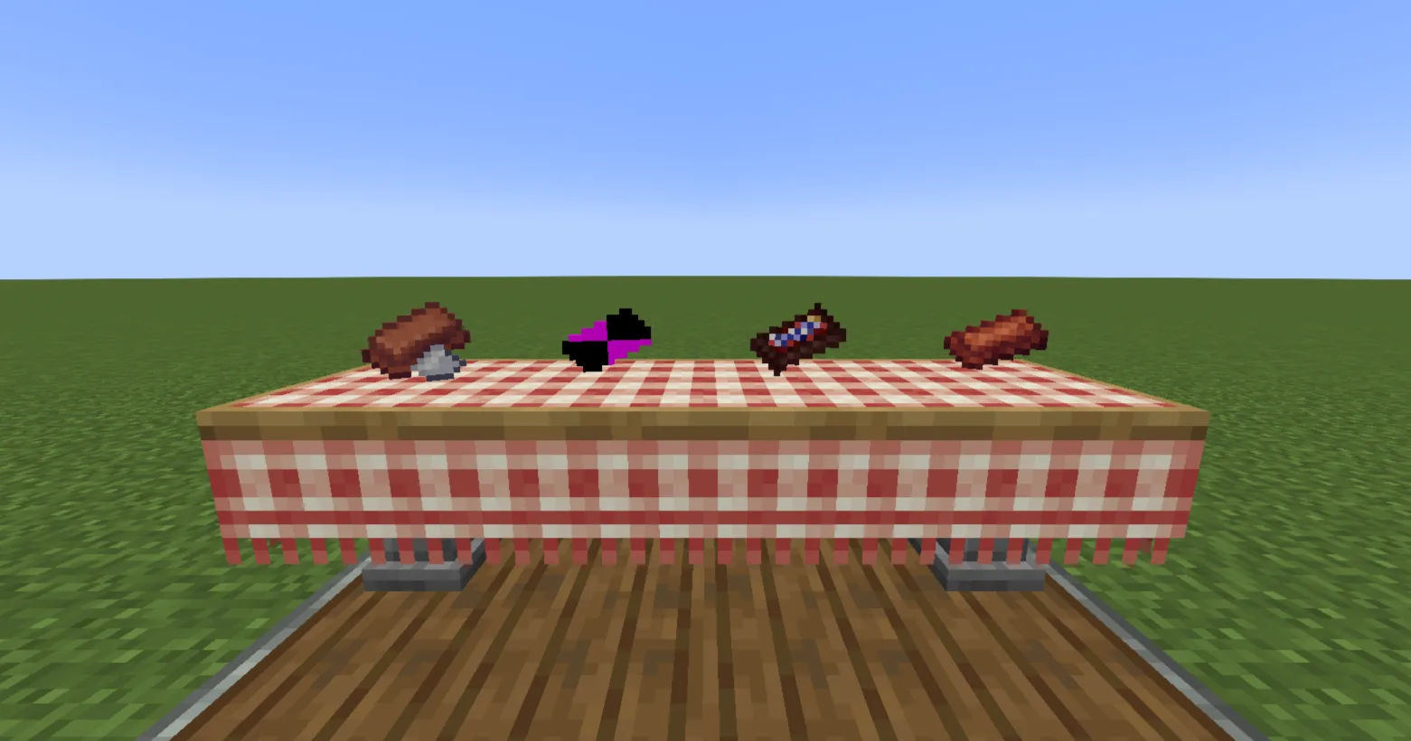 Скриншот из мода Create Snickers, демонстрирующий батончик Snickers в стиле Minecraft.