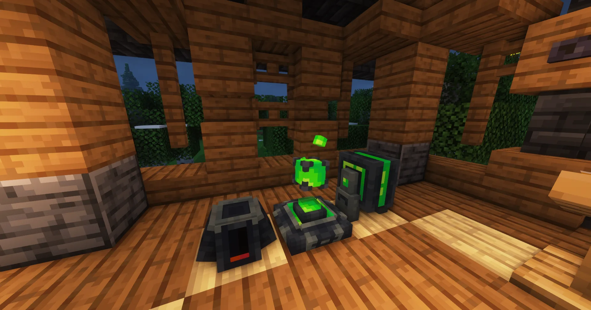 Три новых устройства из обновления 2.0.0 мода Cognition: фонтан, обелиск и рассеиватель.