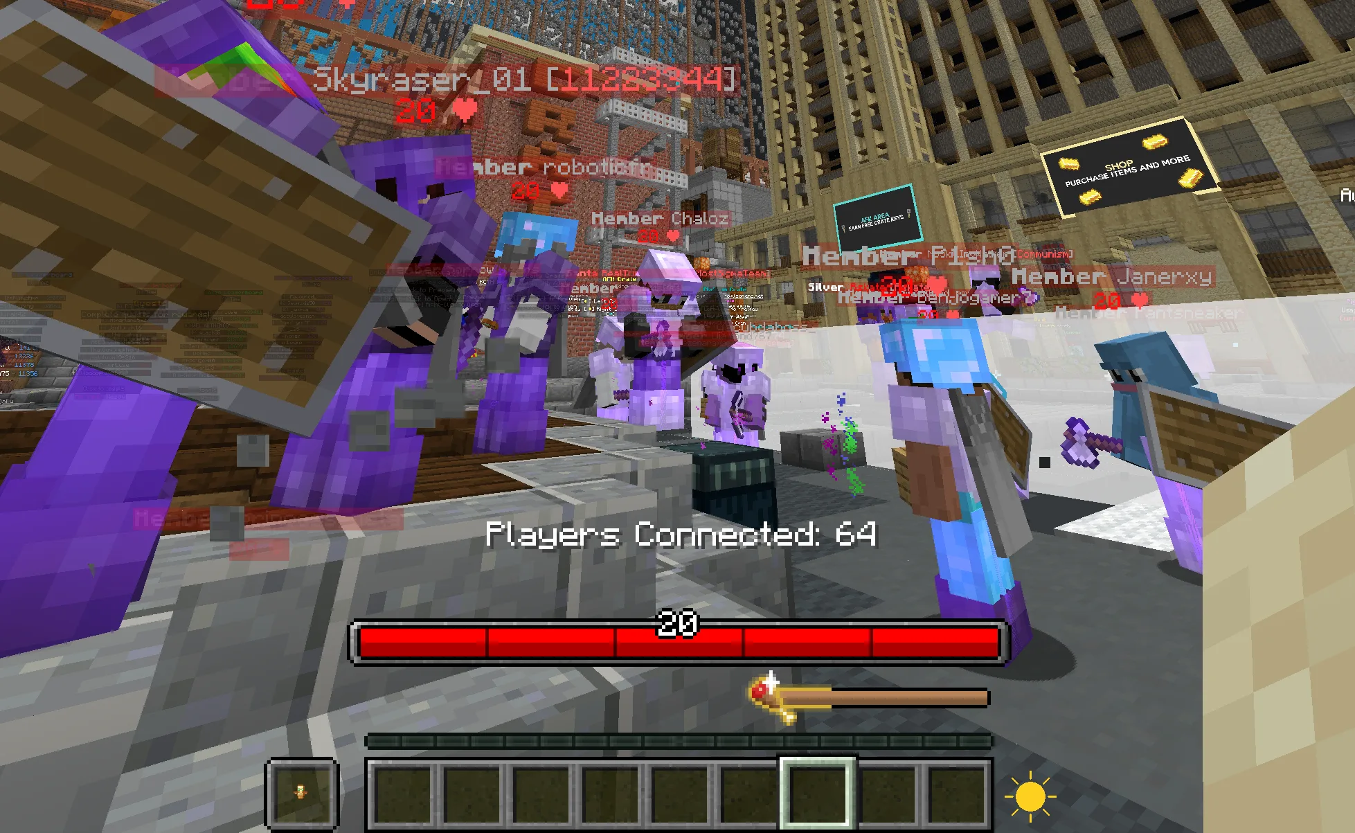 Работа мода Client Counter на сервере