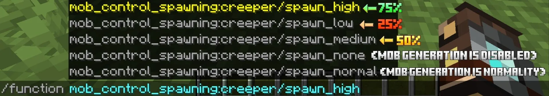 Функции и команды мода Mob Controller Llama Spawning