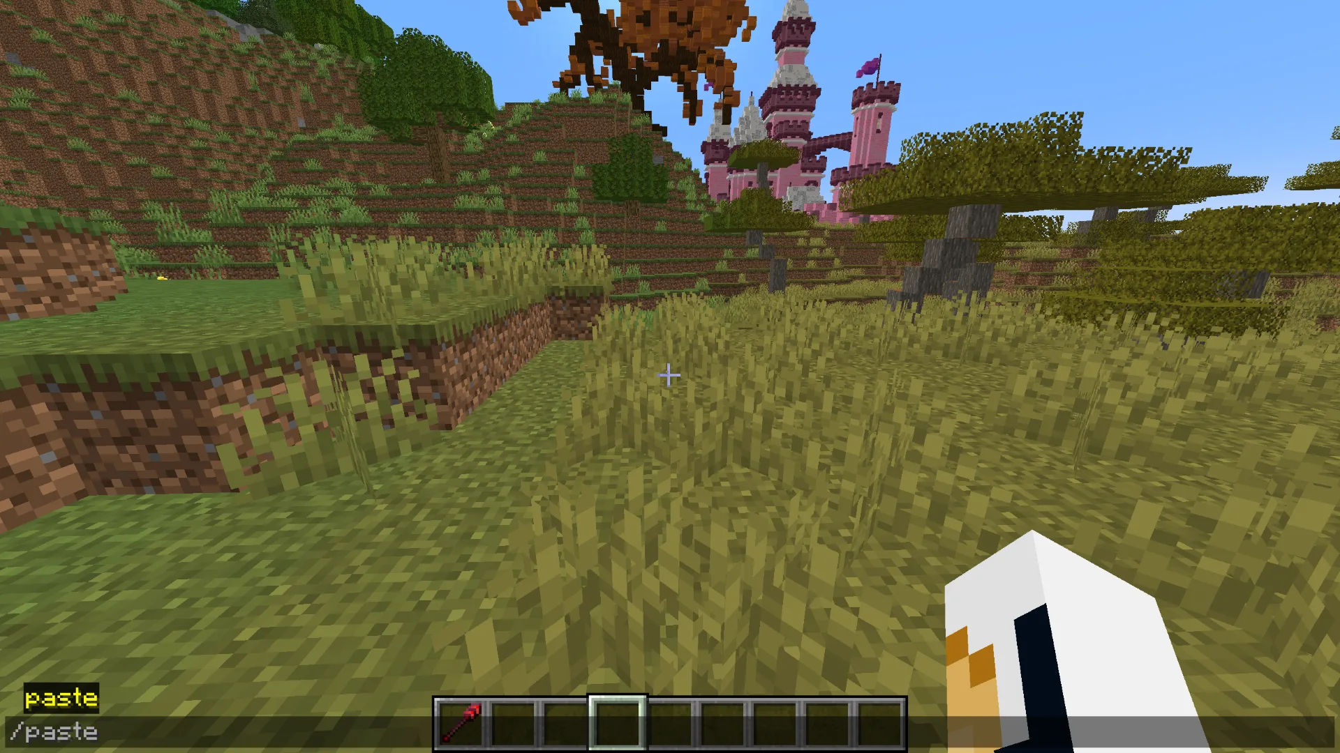 Команда /paste для мгновенной вставки построек из BuildPaste в мир Minecraft.