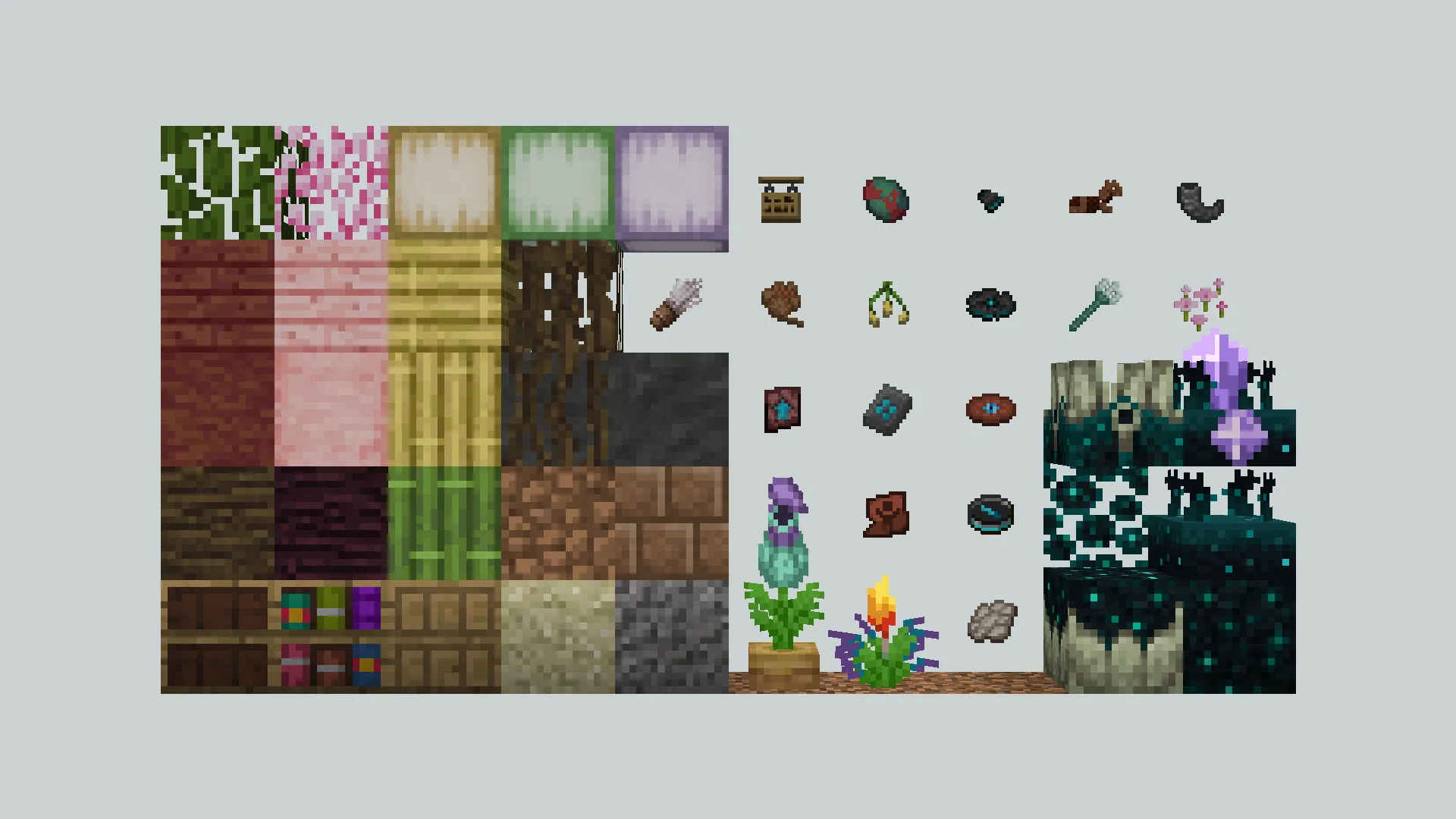 Блоки версии 1.20 в стиле Programmer Art.