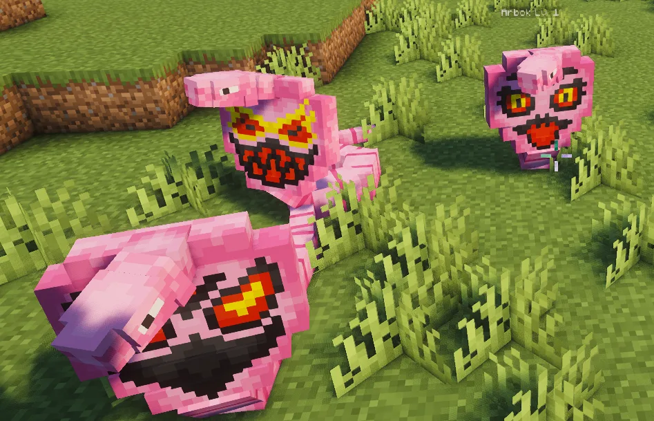 Скриншот набора текстур The Pinkan Pokémon Pack, демонстрирующий работу с паттернами Арбока.