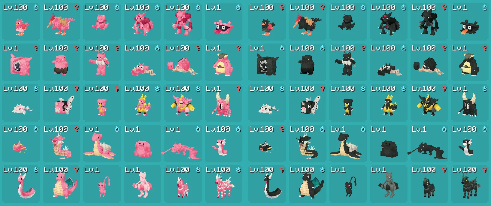 Скриншот обновления 1 для The Pinkan Pokémon Pack с добавлением 30 новых покемонов.