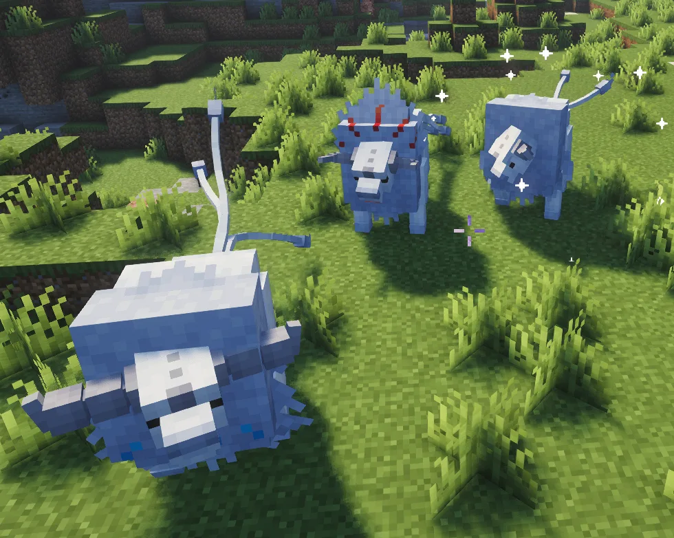 Альбиносная форма Палдейского Тауроса из мода The Pinkan Pokémon Pack.