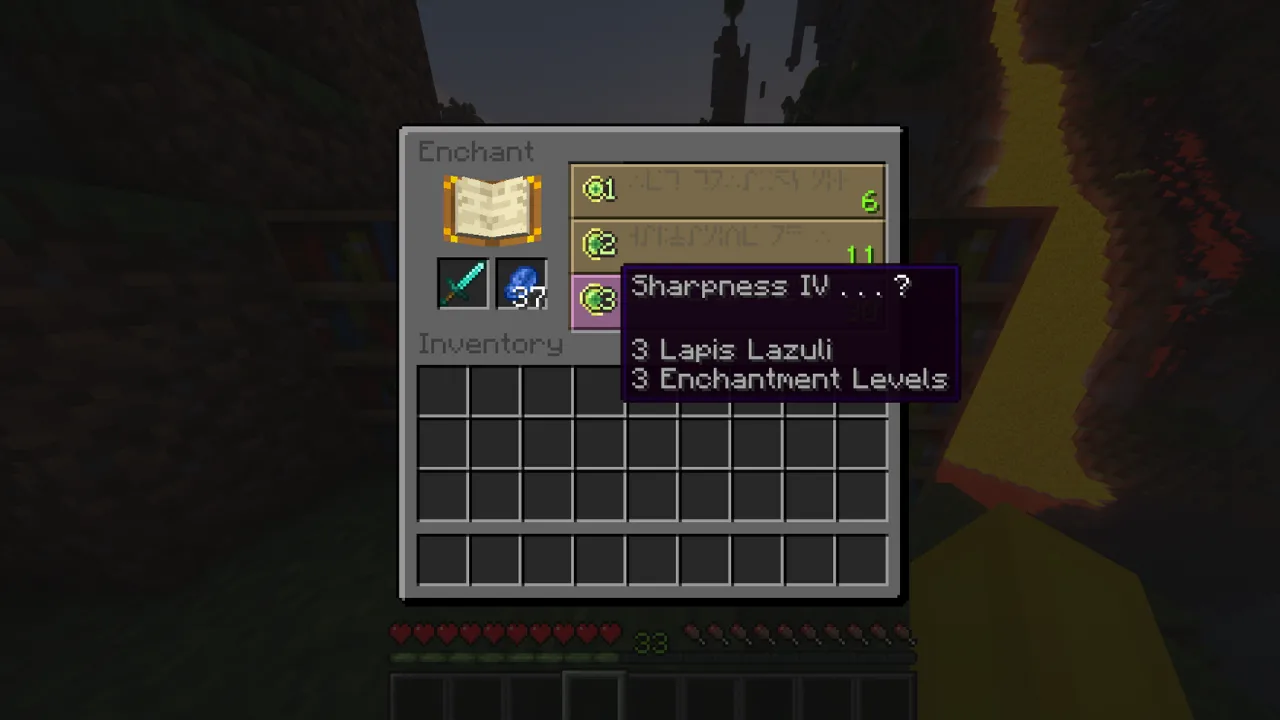 Стол зачарования в интерьере с темным оформлением.