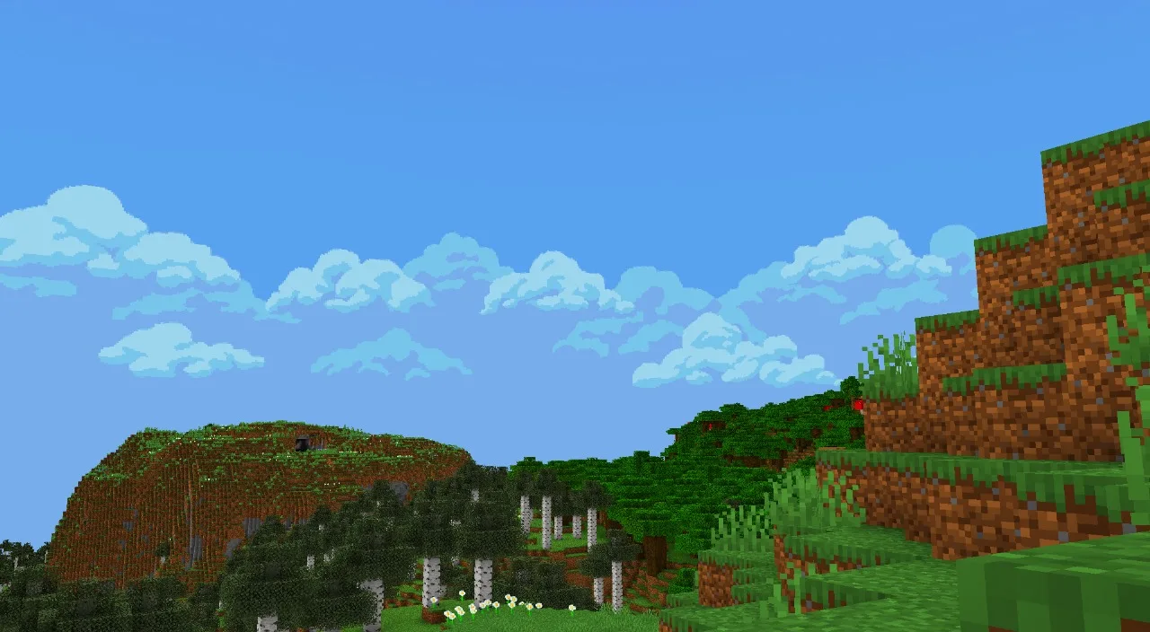 Вид неба в ресурс-паке Anime Sky