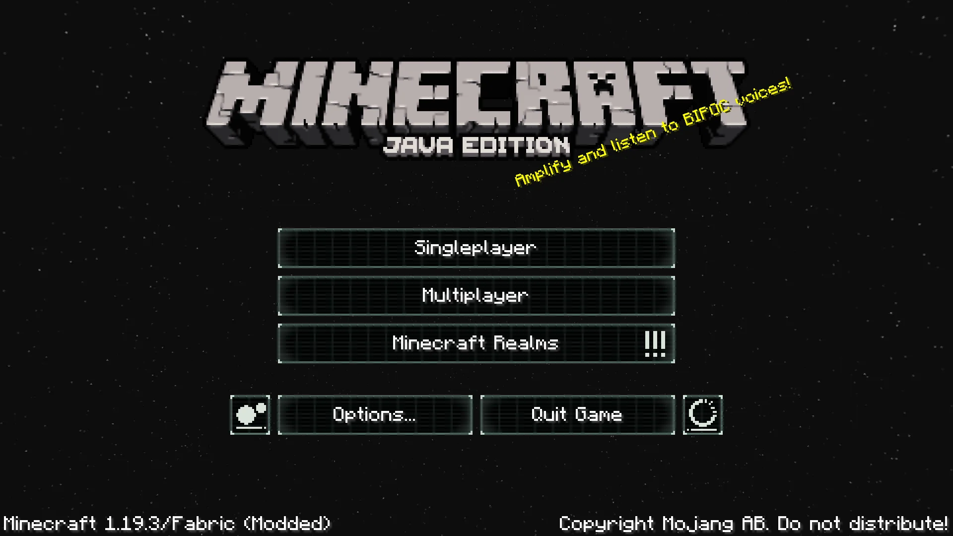 Главное меню проекта Cresh: A Star Wars UI Overhaul с анимированным звездным небом.