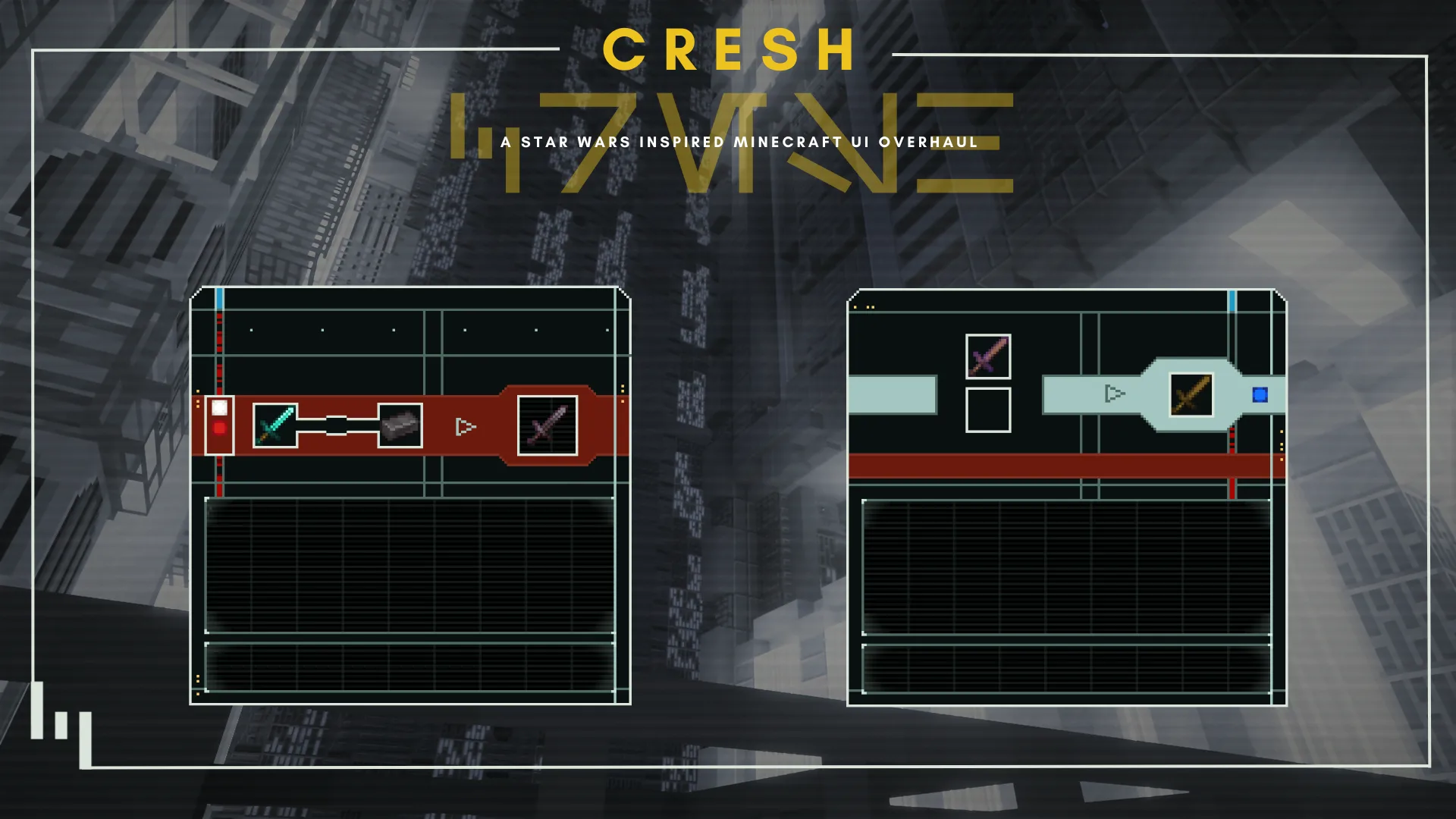 Интерфейс стола кузнеца и точила в стиле Star Wars из мода Cresh.